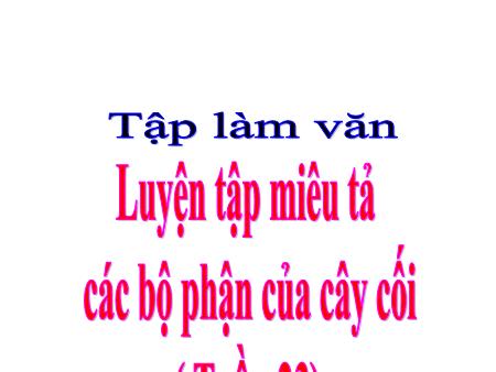 Bài giảng Tập làm văn Lớp 4 - Tuần 23 - Bài: Luyện tập miêu tả các bộ phận của cây cối