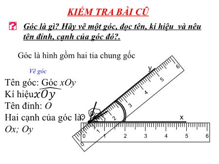 Bài giảng Toán Lớp 6 - Tiết 20, Bài 3: Số đo góc