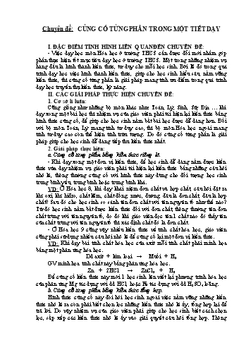 Chuyên đề Củng cố từng phần trong một tiết dạy