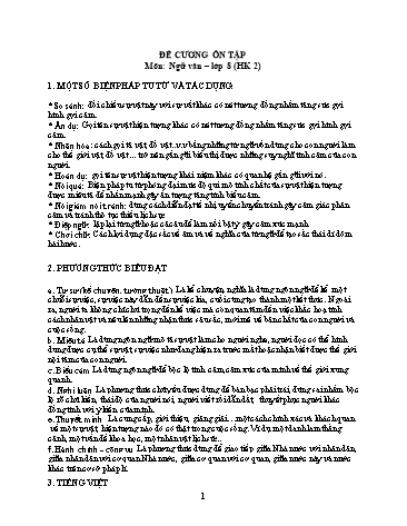 Đề cương ôn tập học kì 2 môn Ngữ văn Lớp 8 - Năm học 2018-2019 - Trường THCS&THPT Võ Nguyên Giáp