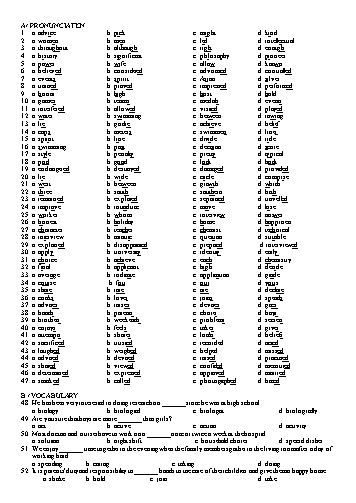 Đề cương ôn tập học kì I môn Tiếng Anh Lớp 12 - Năm học 2019-2020 - Trường THPT Phan Bội Châu