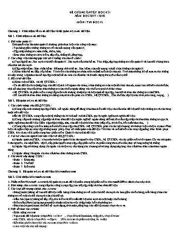 Đề cương ôn tập học kì I môn Tin học 12 - Năm học 2017-2018 - Trường THCS&THPT Võ Nguyên Giáp