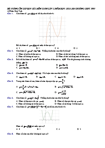 Đề cương ôn tập học kì I môn Toán Lớp 12 - Năm học 2018-2019 - Trường THPT Phan Bội Châu