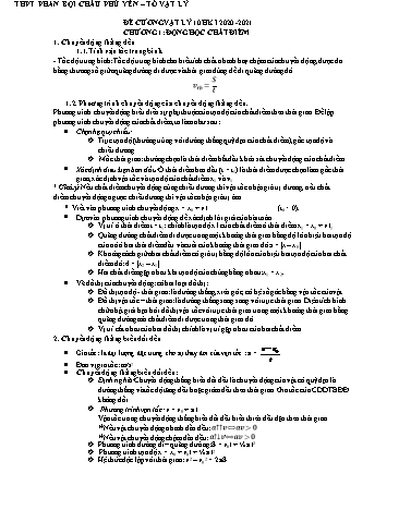 Đề cương ôn tập học kì I môn Vật lý Lớp 10 - Năm học 2020-2021 - Trường THPT Phan Bội Châu