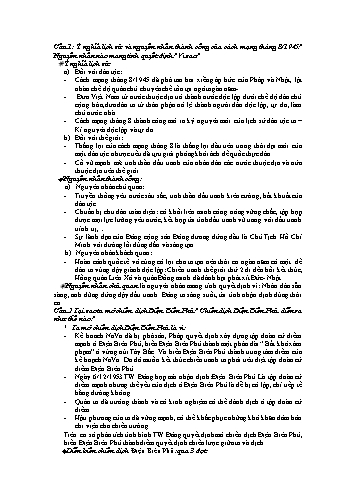 Đề cương ôn tập học kì II môn Lịch sử Lớp 9 - Năm học 2018-2019 - Trường THCS&THPT Võ Nguyên Giáp