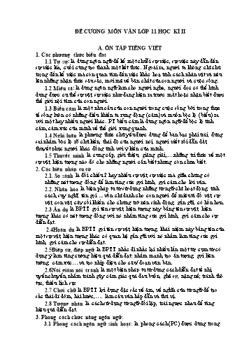 Đề cương ôn tập học kì II môn Ngữ văn Lớp 11 - Trường THCS&THPT Võ Nguyên Giáp