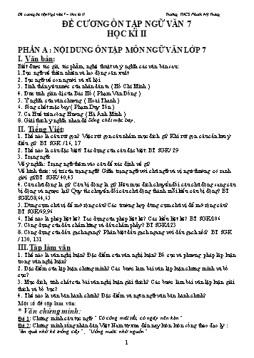 Đề cương ôn tập học kì II môn Ngữ văn Lớp 7 - Năm học 2018-2019 - Trường THCS Phước Mỹ Trung