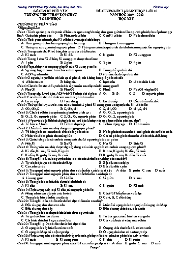 Đề cương ôn tập học kì II môn Sinh học Lớp 10 - Năm học 2019-2020 - Trường THPT Phan Bội Châu