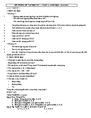 Đề cương ôn tập học kỳ I môn Toán 8 - Năm học 2018-2019 - Trường THCS&THPT Võ Nguyên Giáp