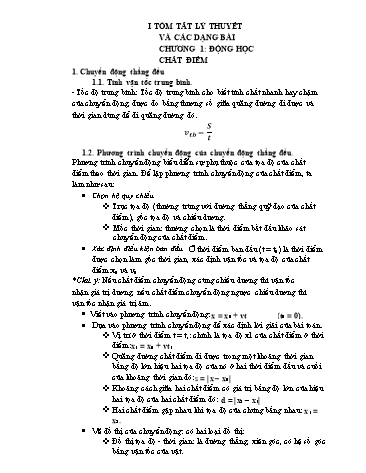 Đề cương ôn tập kiểm tra môn Vật lí Lớp 10 - Trường THPT Phan Bội Châu