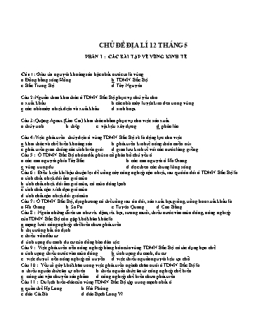 Đề cương ôn tập môn Địa lí Lớp 12 - Tháng 5