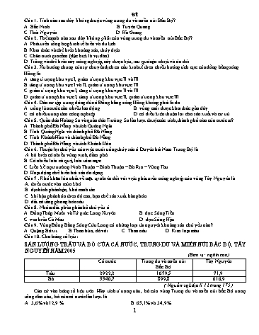 Đề khảo sát năng lực THPT Quốc gia môn Địa lí - Năm học 2018-2019 - Trường THPT Nguyễn Huệ (Có đáp án)