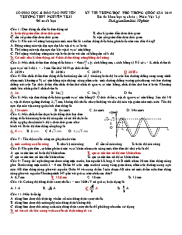 Đề minh họa thi Trung học Phổ thông Quốc gia 2019 môn Vật lý - Trường THPT Nguyễn Trãi (Có đáp án)