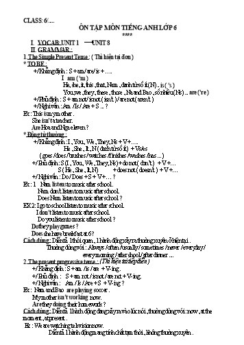 Đề ôn tập Anh văn Lớp 6 - Trường THCS&THPT Võ Nguyên Giáp