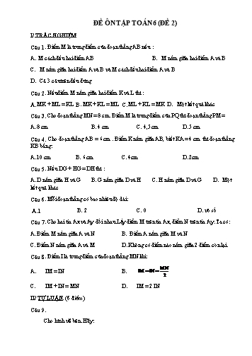 Đề ôn tập Toán 6 - Đề 2
