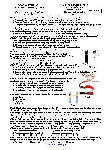 Đề ôn thi tốt nghiệp THPT năm 2021 môn Sinh học - Trường THPT Phan Bội Châu - Mã đề 003 (Có đáp án)
