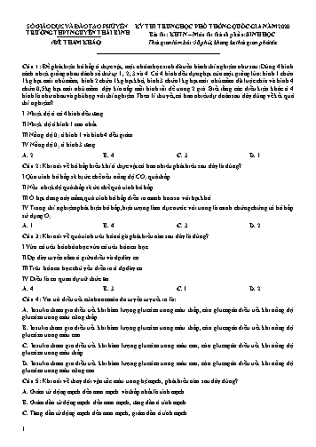 Đề tham khảo Trung học Phổ thông Quốc gia năm 2020 môn Sinh học - Trường THPT Nguyễn Thái Bình (Có đáp án)