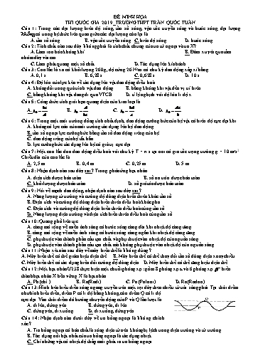 Đề thi minh họa THPT Quốc gia năm 2019 môn Vật lý - Trường THPT Trần Quốc Tuấn (Có đáp án)
