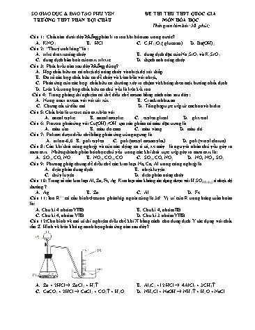 Đề thi thử THPT Quốc gia môn Hóa học - Trường THPT Phan Bội Châu (Có đáp án)