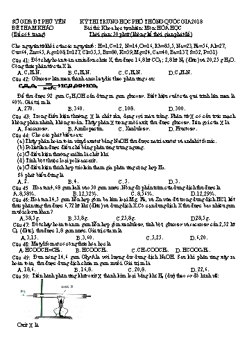 Đề thi Trung học Phổ thông Quốc gia 2018 môn Hóa học - Trường THPT Nguyễn Bá Ngọc (Có đáp án)