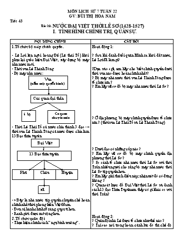 Giáo án môn Lịch sử 7 - Tuần 22 - Bùi Thị Hoa Nam