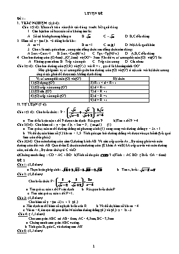 Luyện đề môn Toán Lớp 9