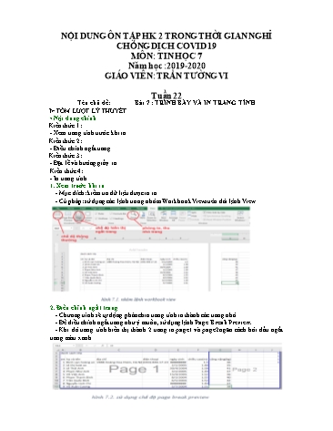 Nội dung ôn tập học kì 2 môn Tin học 7 - Tuần 22 - Năm học 2019-2020 - Trần Tường Vi