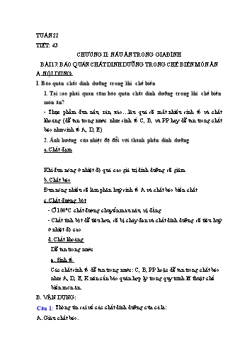 Ôn tập Công nghệ 6 - Tuần 22