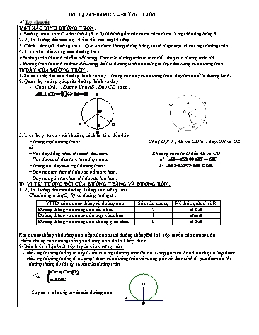 Ôn tập Hình học 9 - Chương 2: Đường tròn - Cao Khắc Cường