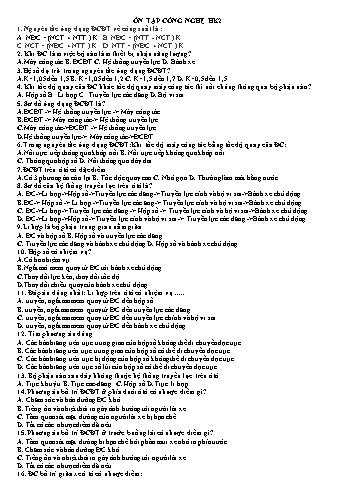 Ôn tập học kì 2 môn Công nghệ Lớp 11 - Trường THPT Nguyễn Huệ