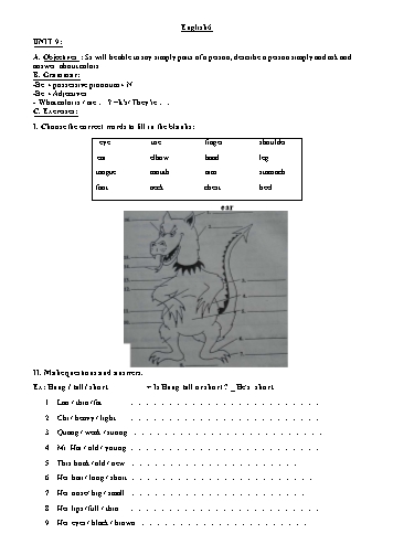 Ôn tập môn Tiếng Anh 6