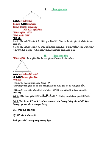 Ôn tập Toán hình Lớp 7