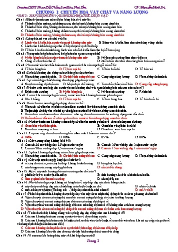 Trắc nghiệm toàn tập môn Sinh học 11 - Nguyễn Minh Trị (Có đáp án)